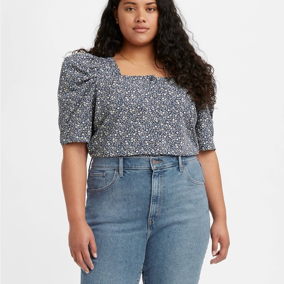 Levi's Blue Floral Blouse - Picture 1 of 8
